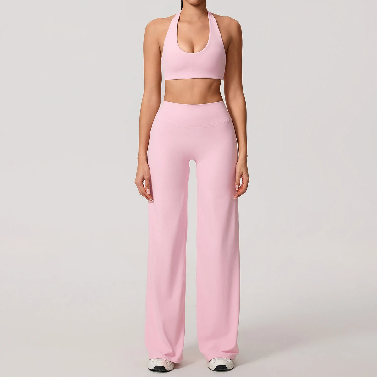 Light pink women’s activewear outfit with a soft and comfortable fit