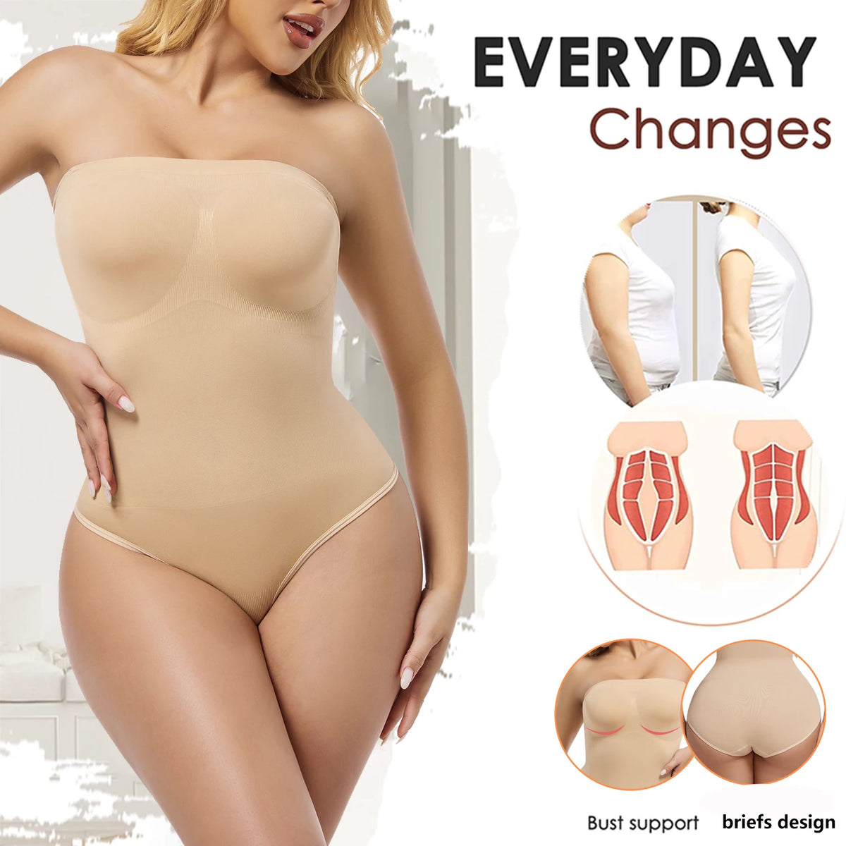Women's Strapless Jumpsuit Shapewear
