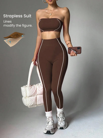 High Waist Yoga Leggings Set