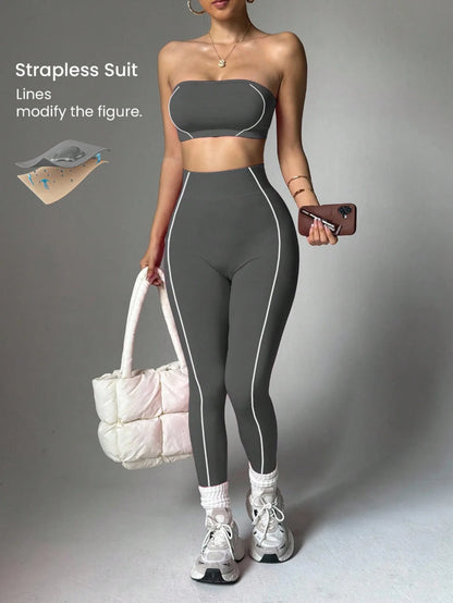 High Waist Yoga Leggings Set