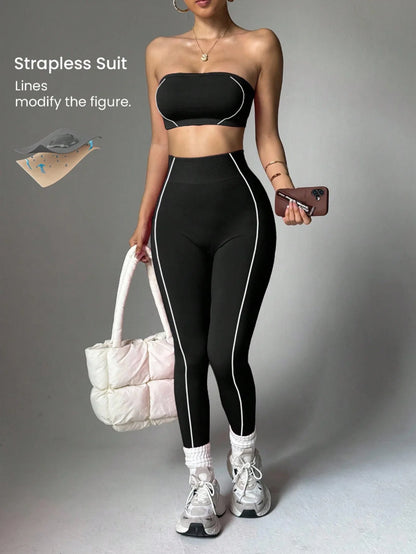 High Waist Yoga Leggings Set