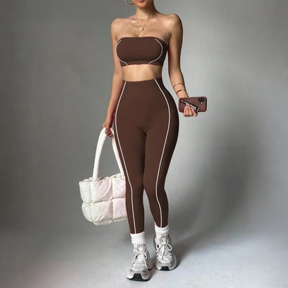 High Waist Yoga Leggings Set